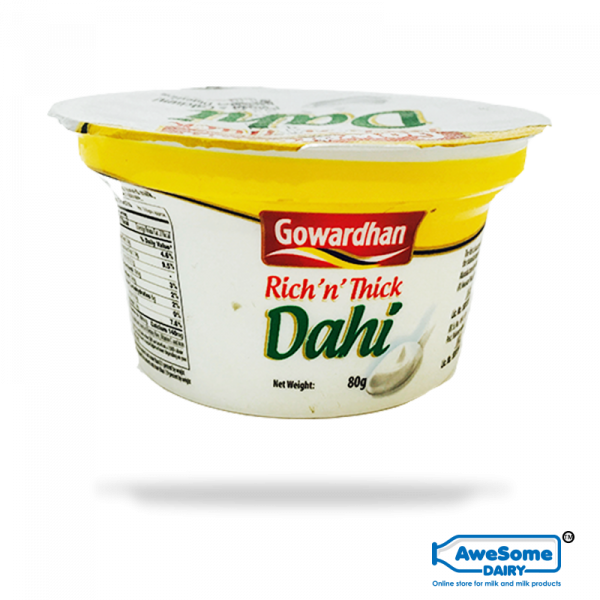 thick curd, Curd / Dahi - 80gm Buy Gowardhan Dahi Online on Awesome Dairy, where can you buy curd, greek yogurt india, curd packets, curd price, 1 kg curd price, curd products, curd packets, curd packet, curds, vijaya curd bucket price, cow curd, heritage curd bucket price, low fat dahi, curd bucket, milk curd, verka curd, curd brands in india, madhusudan dahi, low fat curd, curd milk