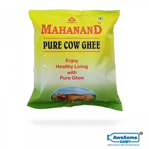 ghee,Shop Pure Cow Ghee 500ml - Online Mahanand Pouch on Awesome Dairy, mahanand-pure-cow-ghee