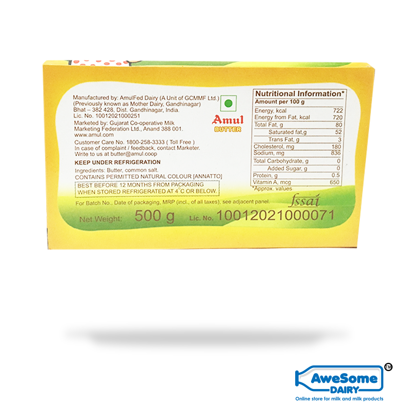 Amul Pasteurised Butter 500g Best Price Online Awesome Dairy