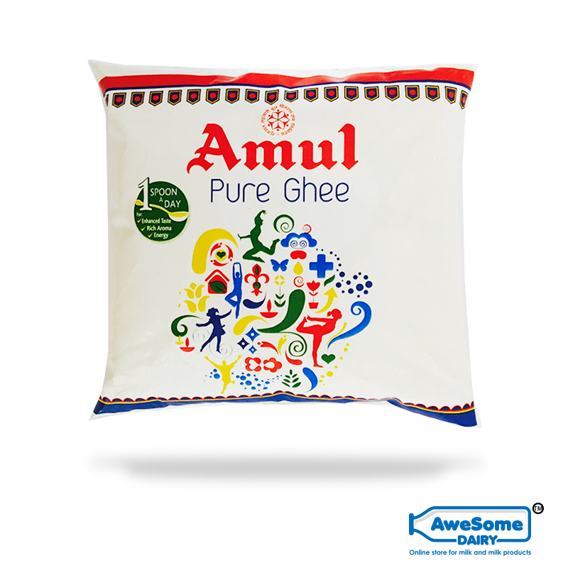 amul ghee price, Amul ghee online,amul ghee prise,Amul ghee, Pure Cow Ghee Online - 500ml Amul Ghee Pouch on Awesome Dairy