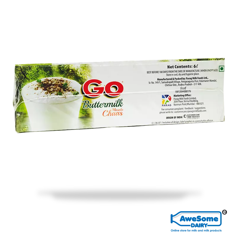 Go - Bulk Masala Chaas / Buttermilk 1litre Online | Awesome Dairy