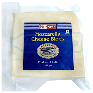 mozzarella cheese price.Nutoras-mozzarella-chees-block-200gm-Awesomedairy